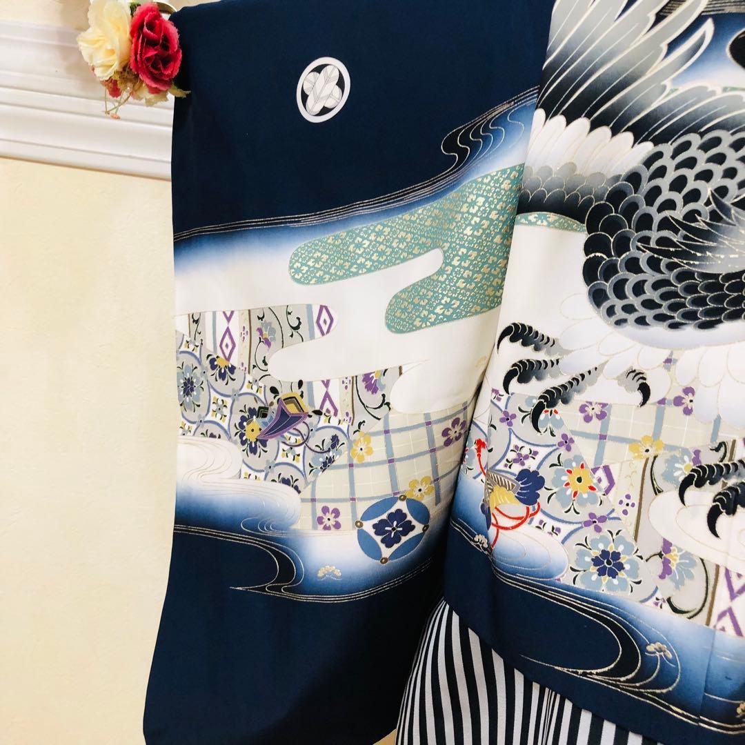 七五三 五歳‼️黒地 豪華男の子 鷹完全️フルセット‼️お家から揃え無 逸品‼️