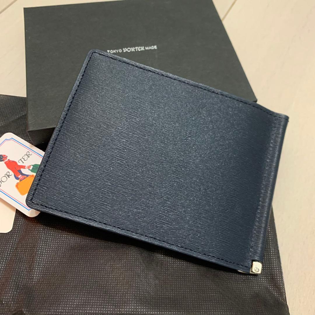 新品未使用　ポーター カレント マネークリップ ネイビー　紺レザー