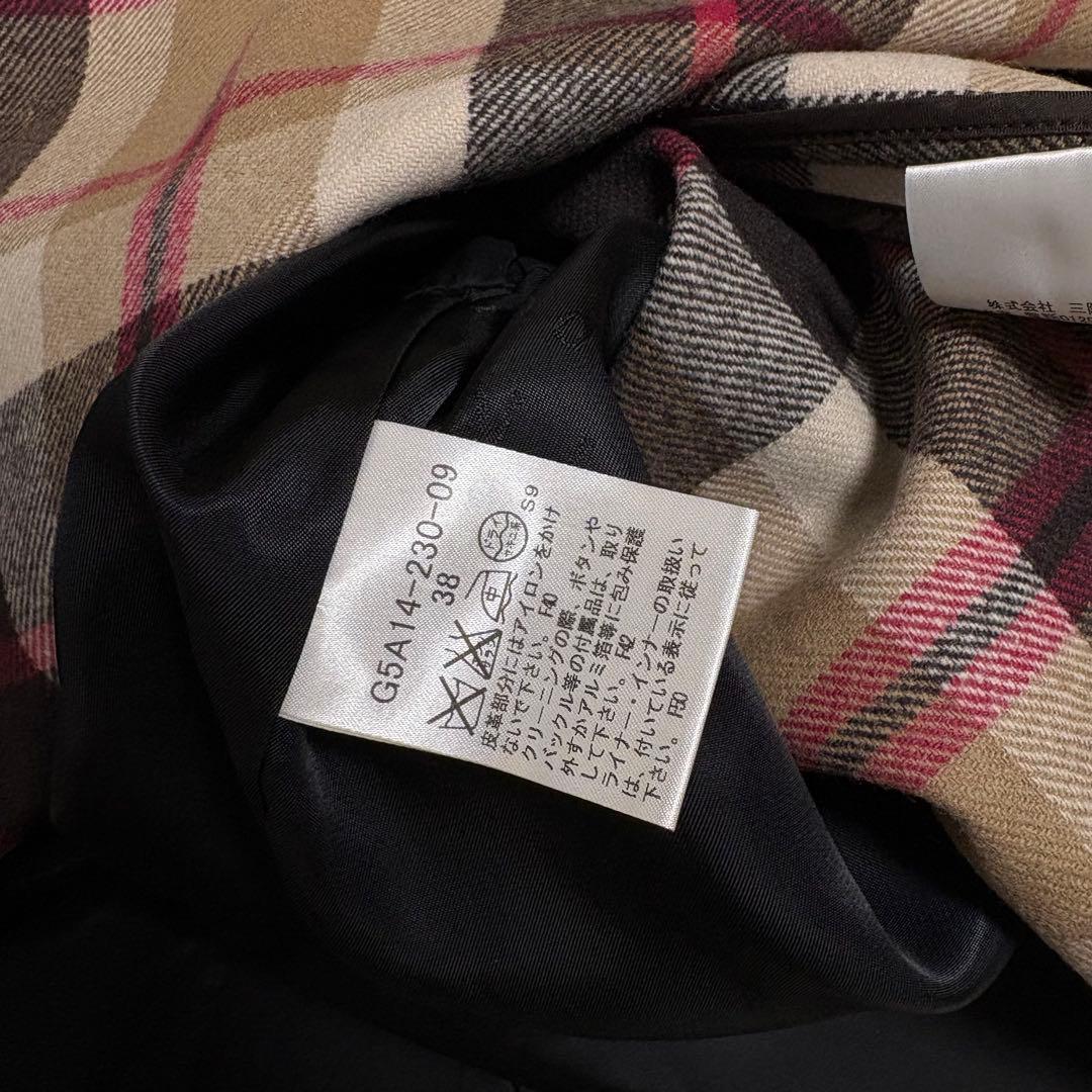 極美品 マッキントッシュ ライナー付き ブラック トレンチコート 黒 38