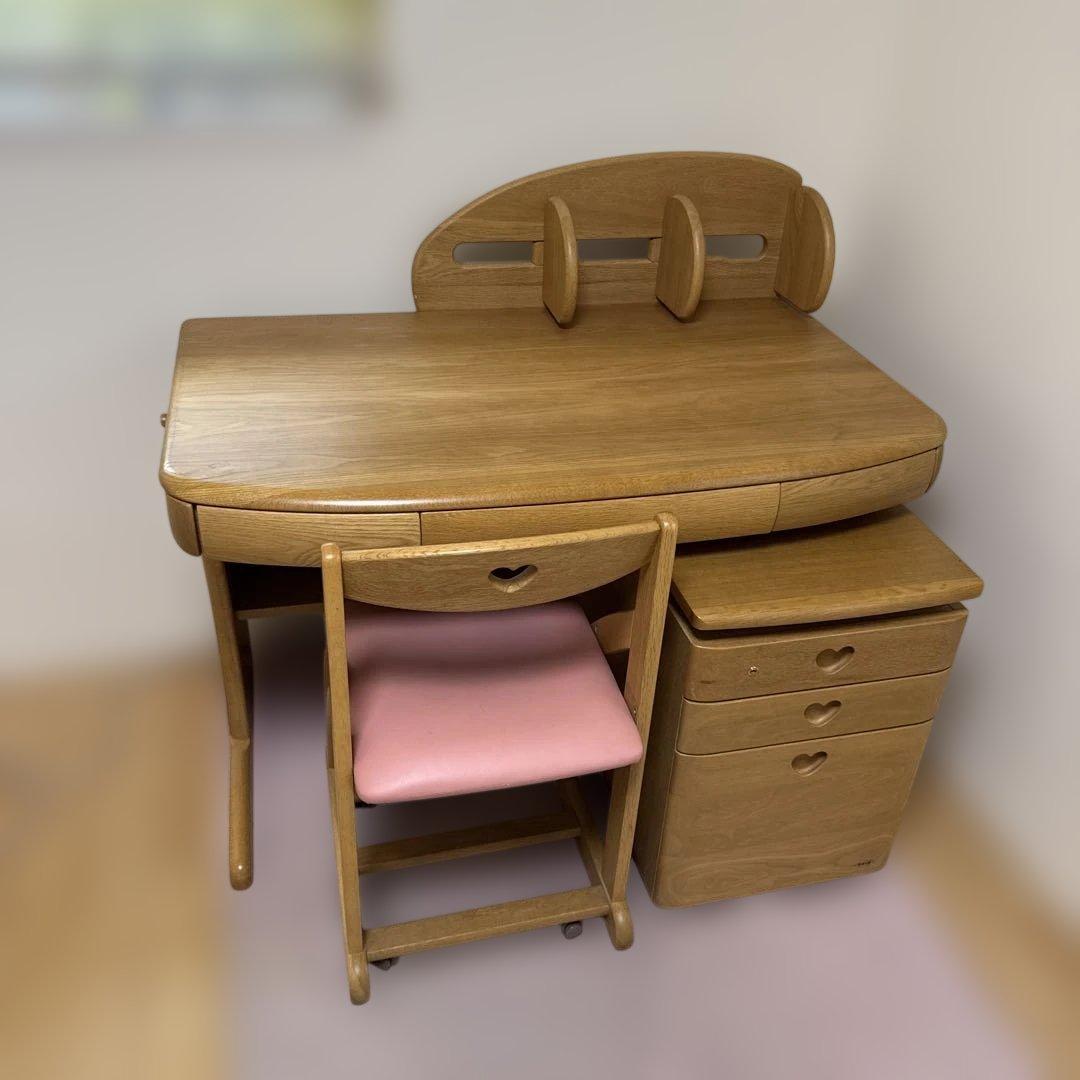 浜本工芸 学習机/昇降袖/椅子/バックパネル（現地引取）