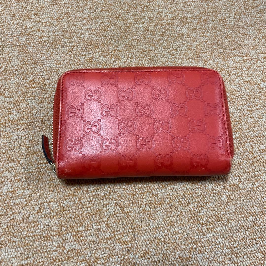 GUCCI GGパターン 二つ折り財布 レッド