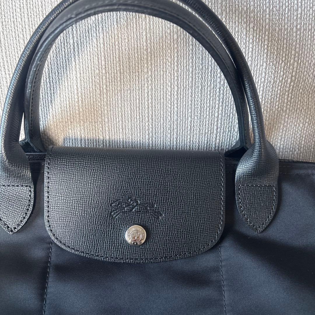 ロンシャン Longchamp プリアージュ M レザー ナイロン 黒