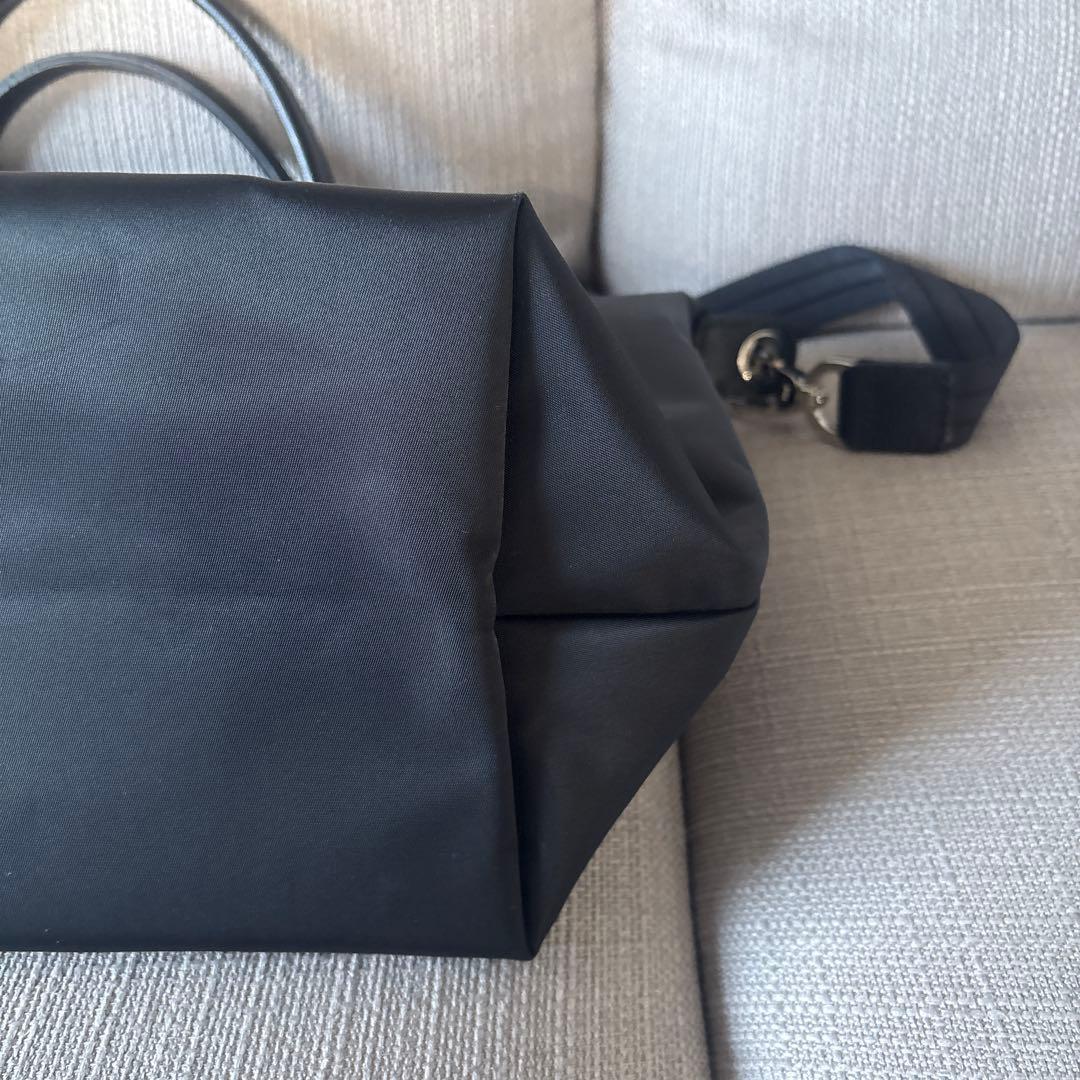 ロンシャン Longchamp プリアージュ M レザー ナイロン 黒