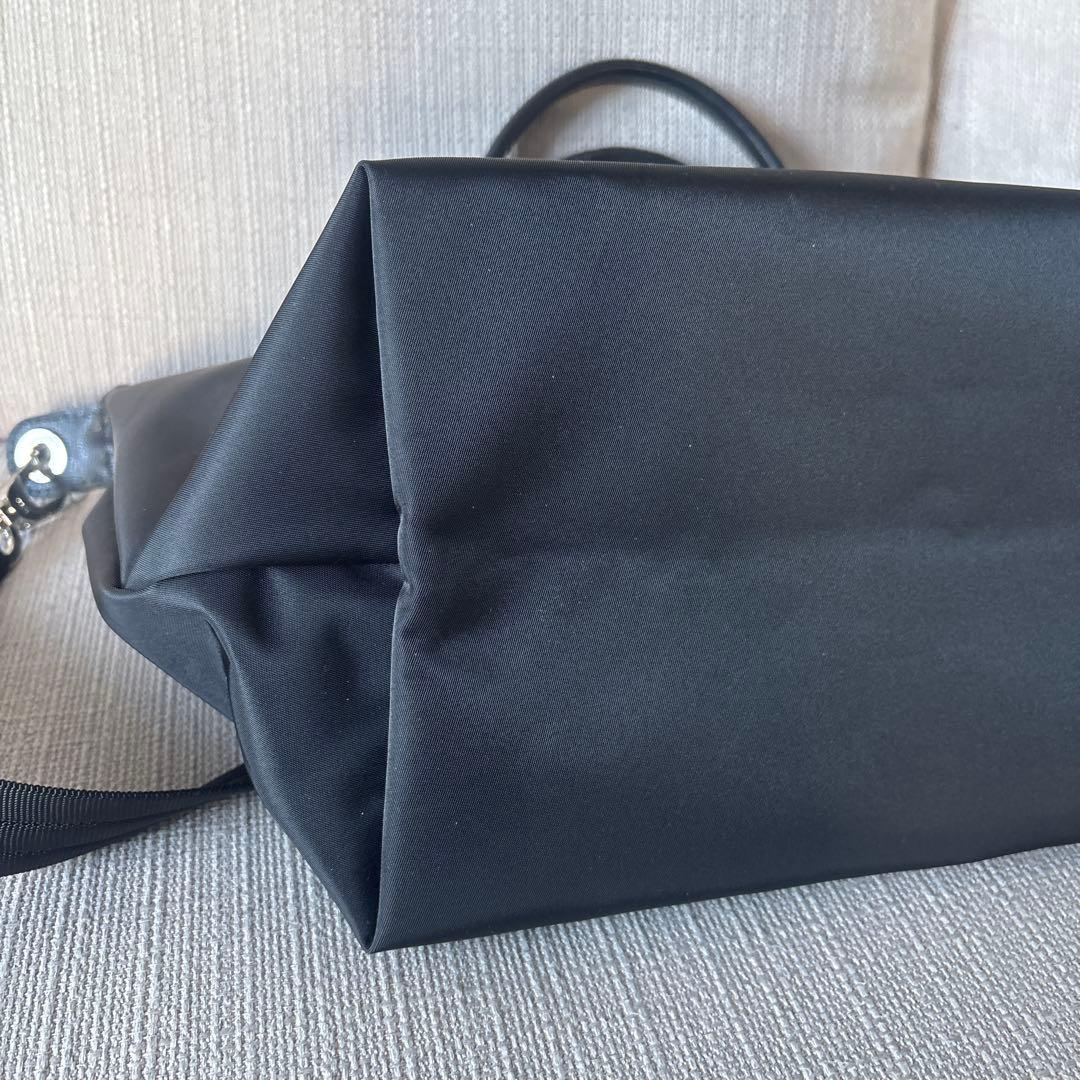 ロンシャン Longchamp プリアージュ M レザー ナイロン 黒