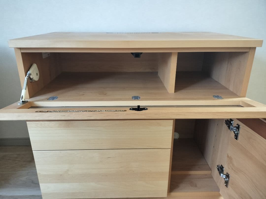 テレビボード　木製 テレビ台 AVボード ガラス扉 引き出し収納 ナチュラル