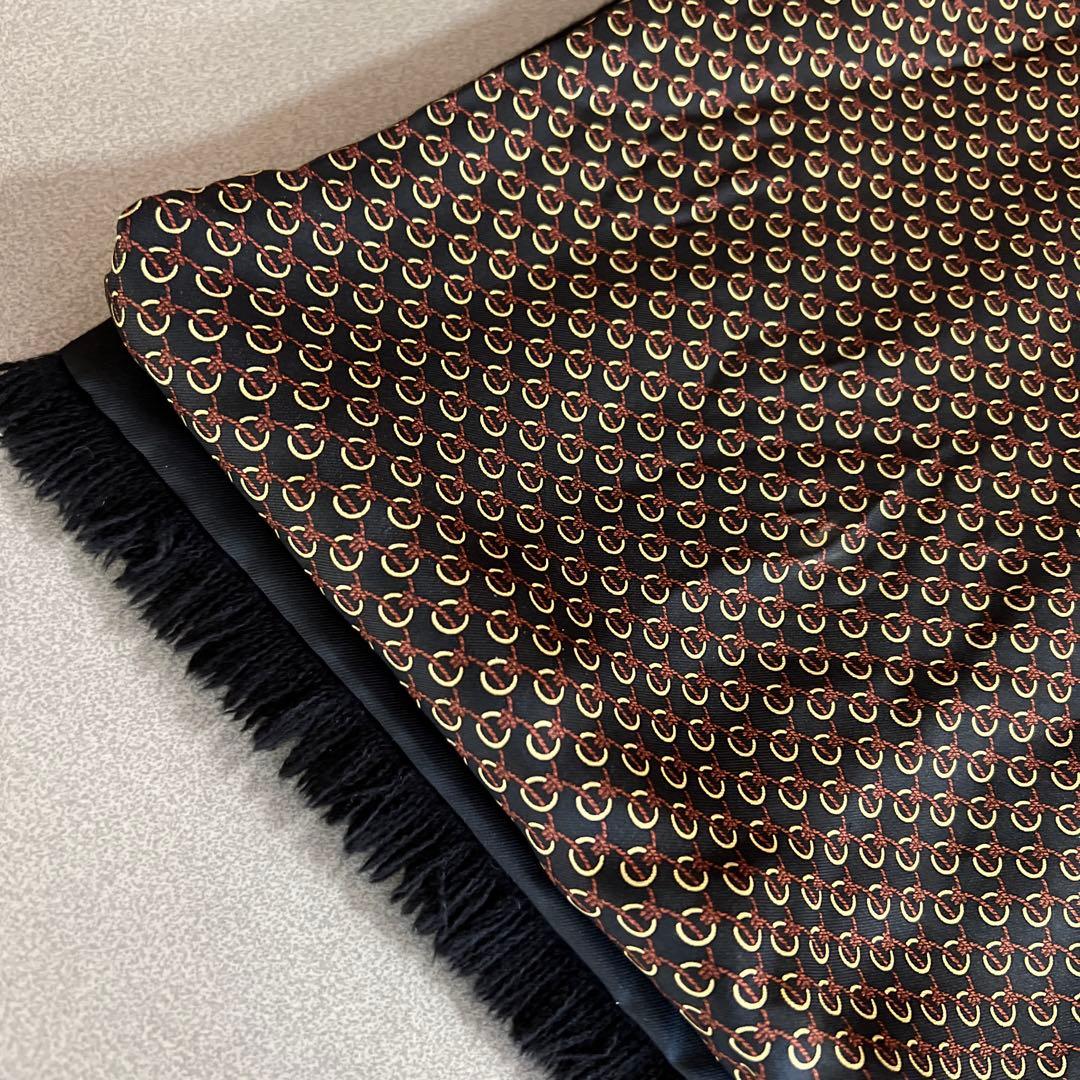 HERMES エルメス リバーシブル マフラー スカーフ アンゴラ シルク