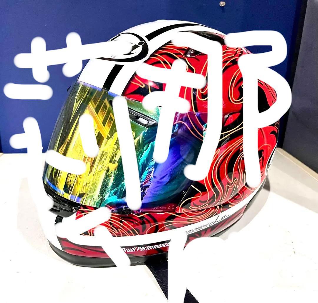 美品 Arai アライ プロファイル リップタイド レッド Sサイズ