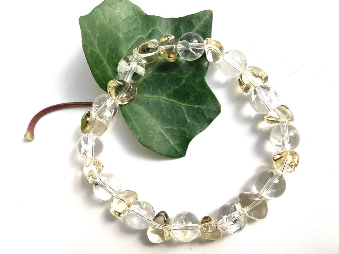 ✳虹入り天然石ブレスレット腕周り15cm お身近にいつも一緒の御守り　鑑別書付