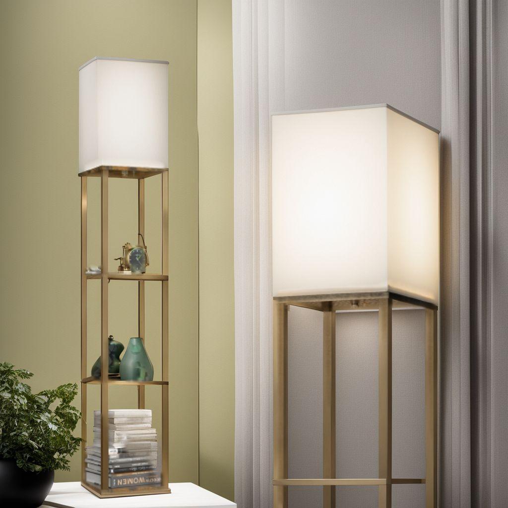 ロアライト フロアランプ ラック付き LED 寝室や書斎に