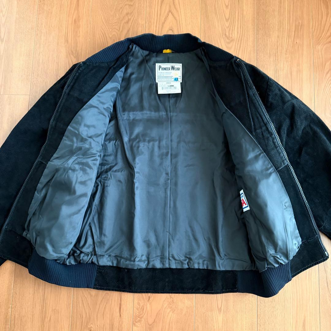 黒◎ PIONEER WEAR スエード レザージャケット ブラック USA