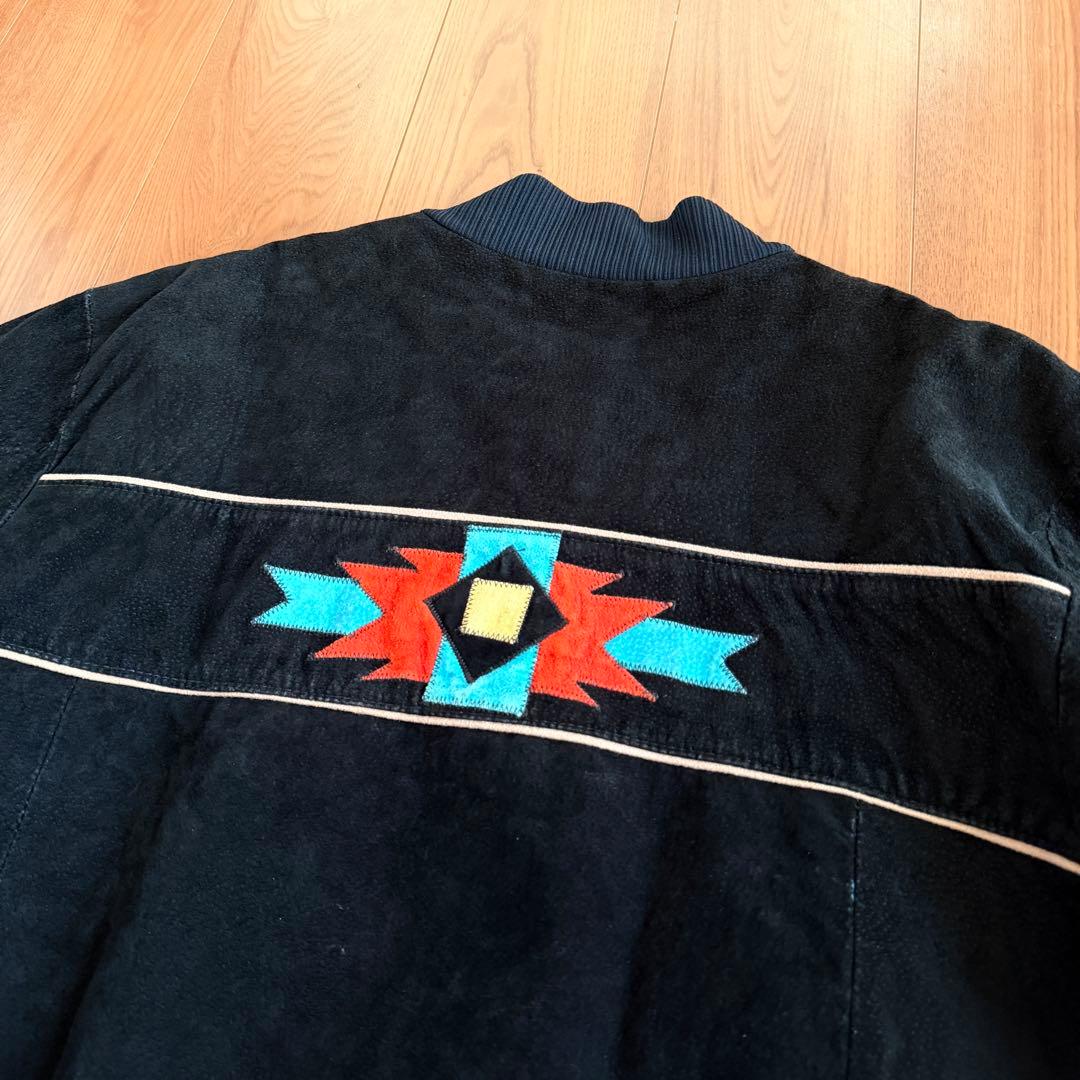 黒◎ PIONEER WEAR スエード レザージャケット ブラック USA