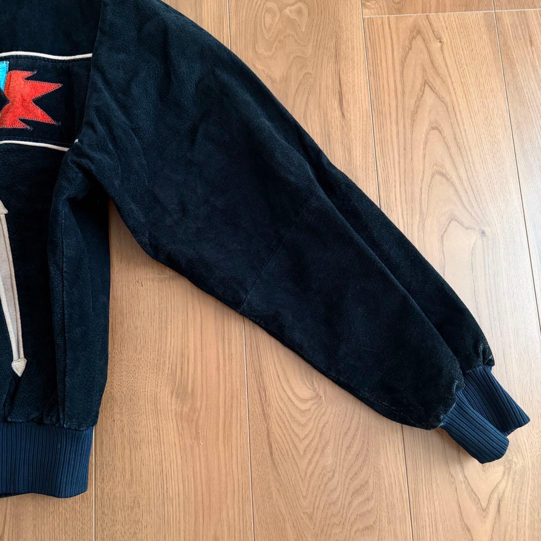 黒◎ PIONEER WEAR スエード レザージャケット ブラック USA