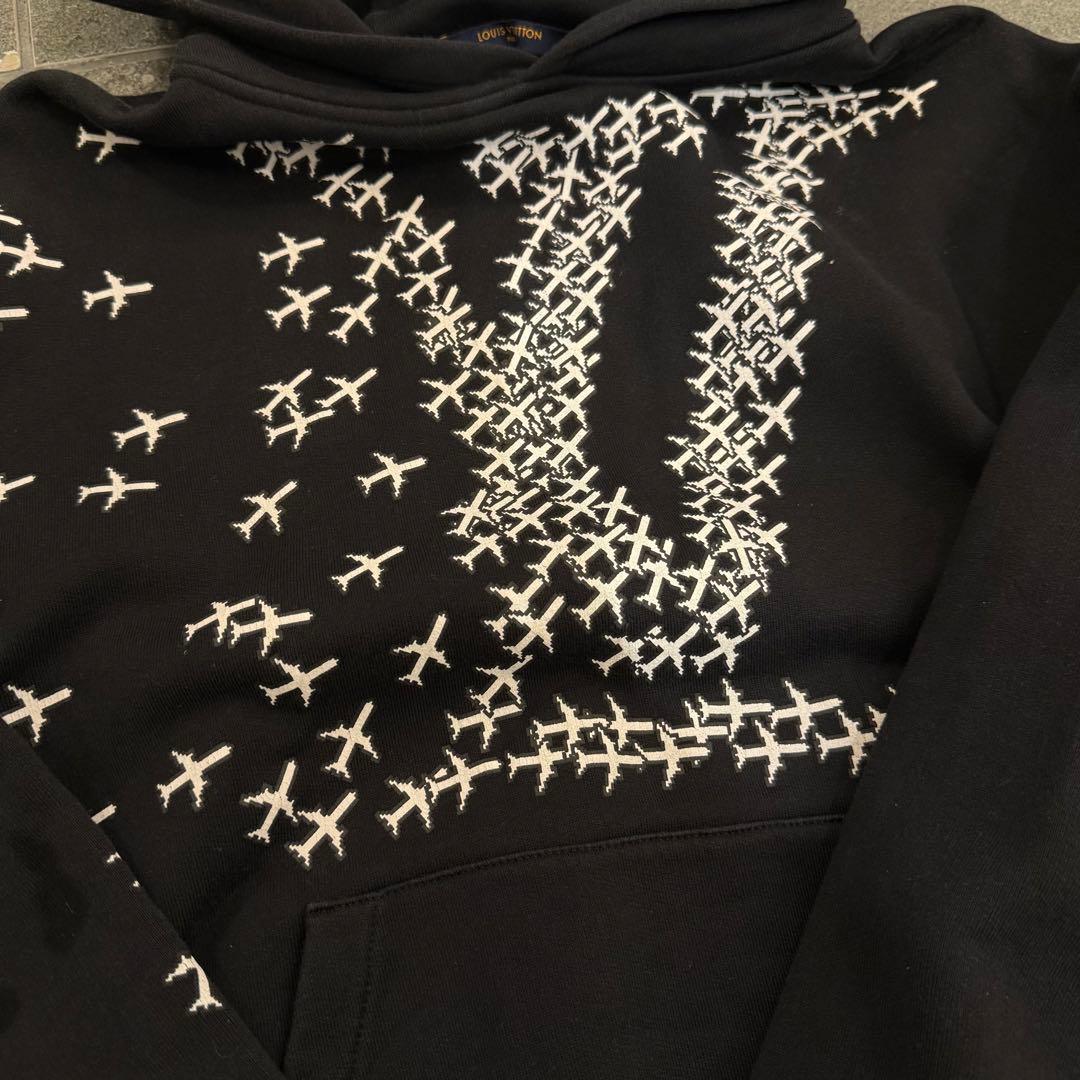激レア ルイヴィトン プレーン 裏起毛 スウェットプルオーバーパーカー 飛行機