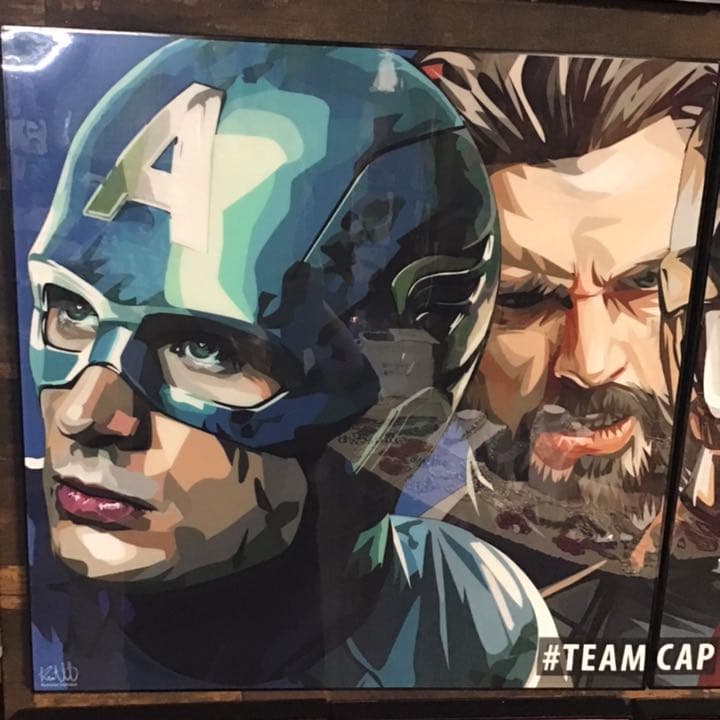 展示品　チーム　キャプテンアメリカ　ポップアートパネル　大型　2枚組　セット