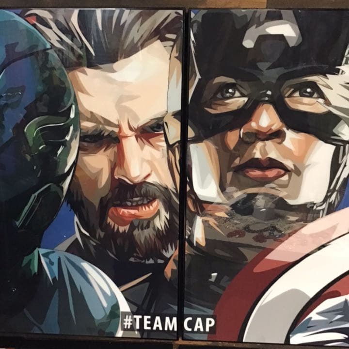 展示品　チーム　キャプテンアメリカ　ポップアートパネル　大型　2枚組　セット