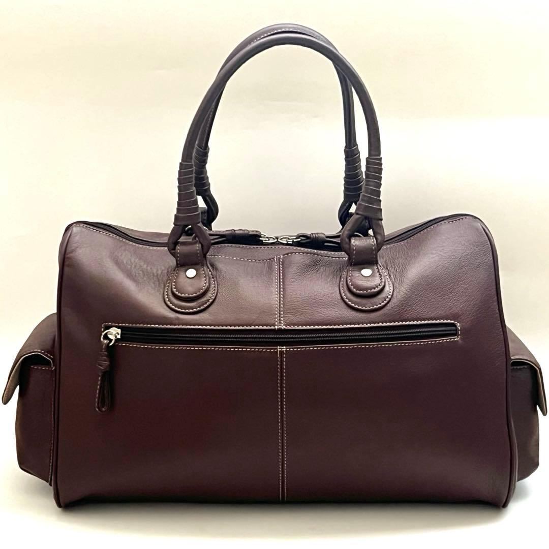 極美品✨濱野皮革工藝 HAMANO 豚革 2wayボストンバッグ 皇室御用達 茶