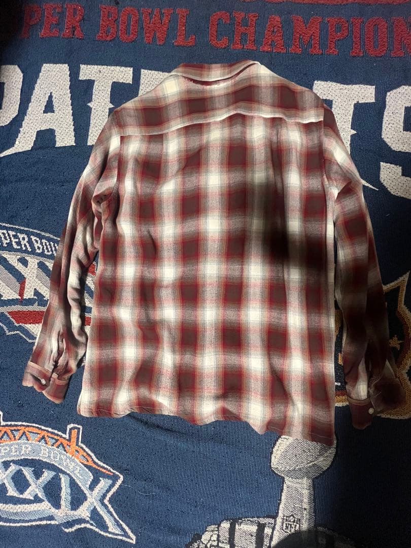 60s オンブレチェック　レーヨンシャツ