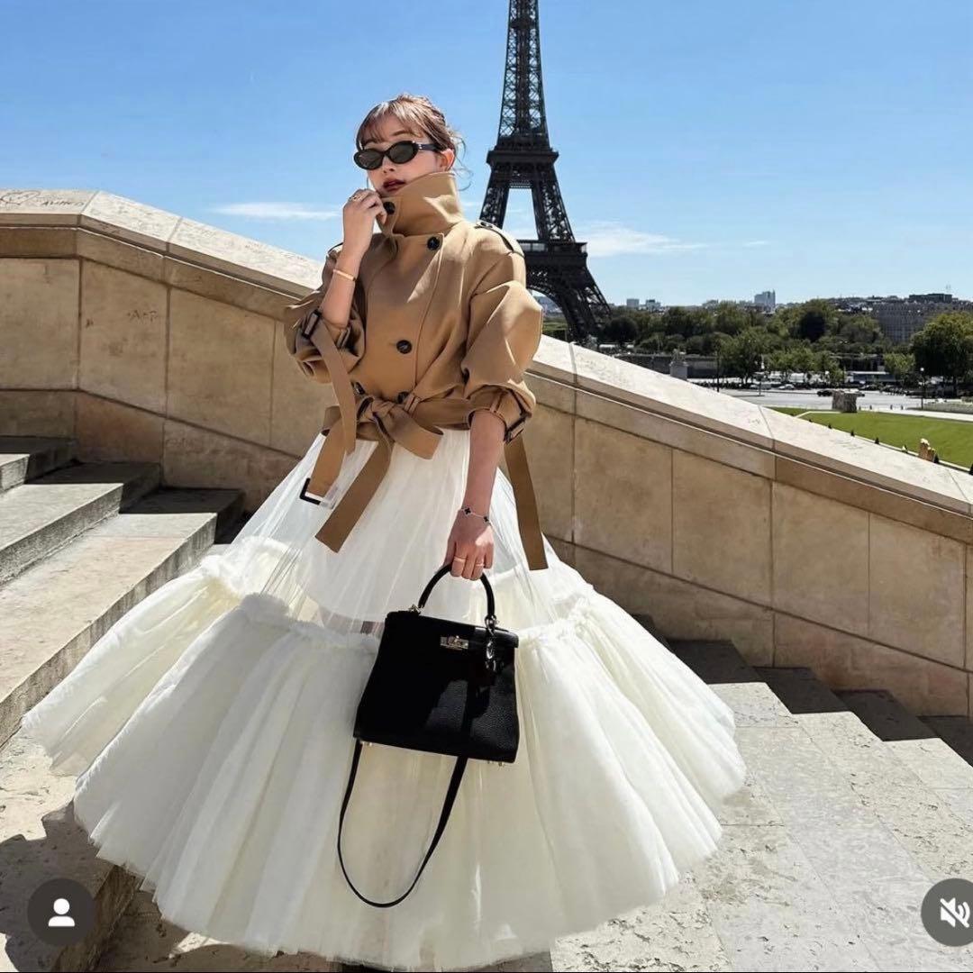 チョコ　sheller 2way short trench coat