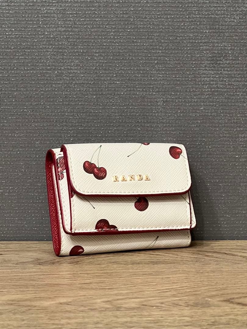 RANDA チェリープリントミニウォレット　アイボリー