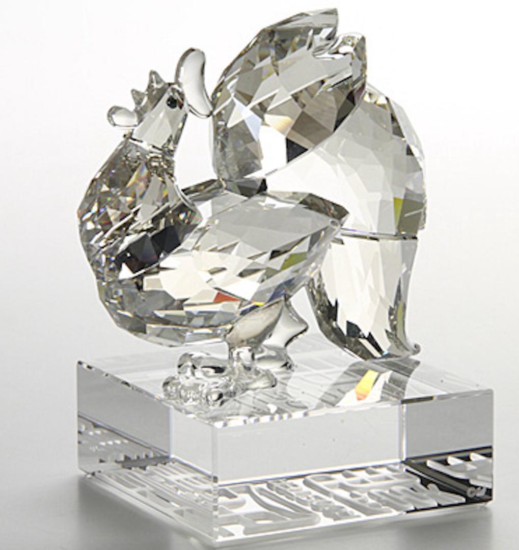 希少 廃盤 スワロフスキー クリスタル 干支  酉 ニワトリ 鶏 オブジェ 置物