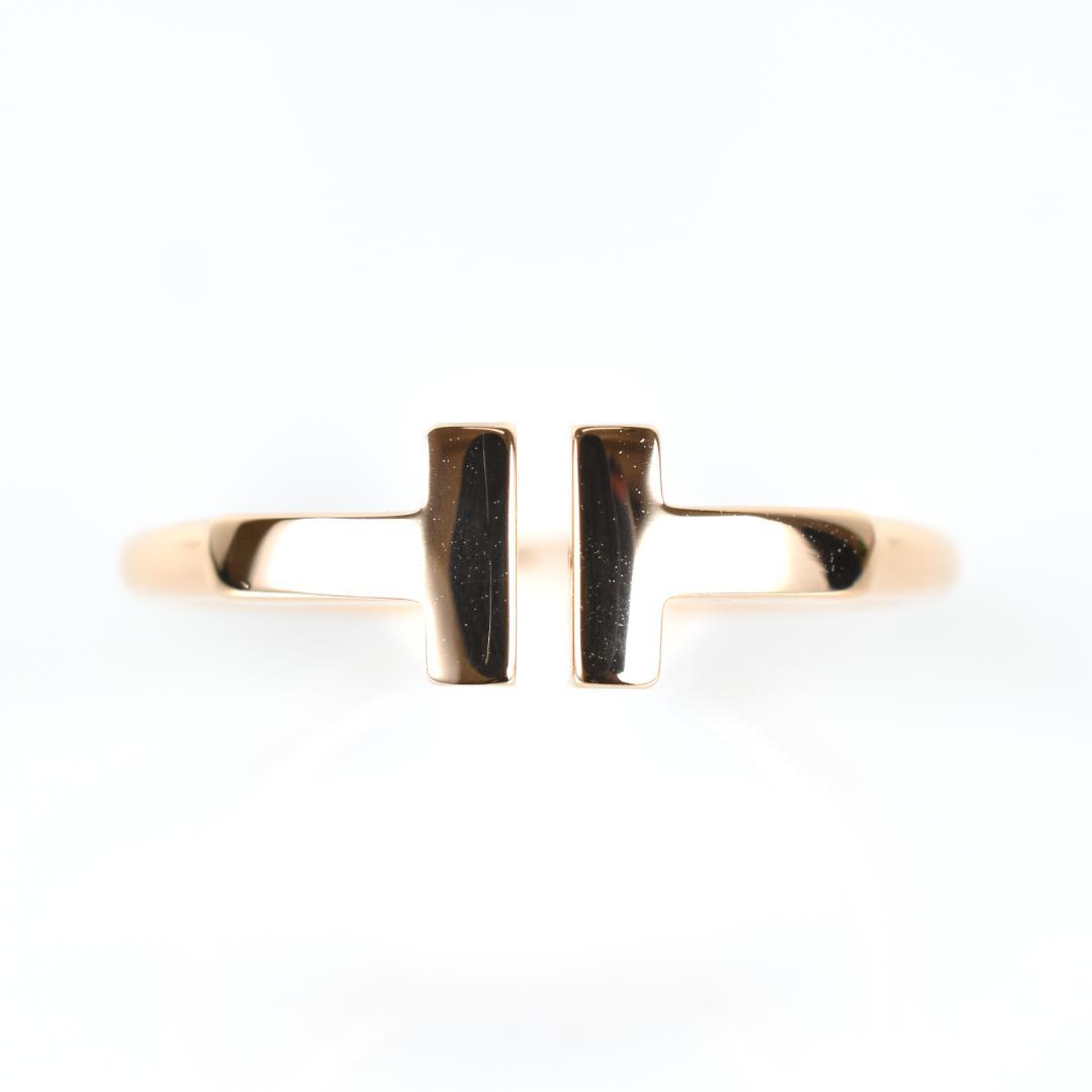 【新品仕上げ済】TIFFANYティファニー Tワイヤーローズゴールドリング