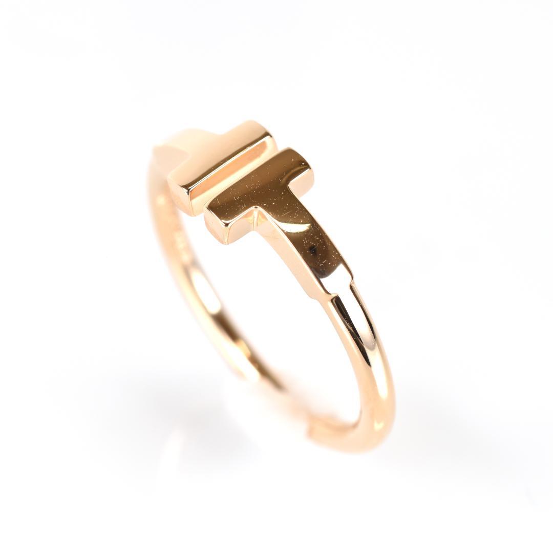 【新品仕上げ済】TIFFANYティファニー Tワイヤーローズゴールドリング