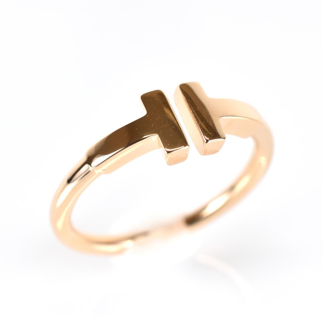 【新品仕上げ済】TIFFANYティファニー Tワイヤーローズゴールドリング