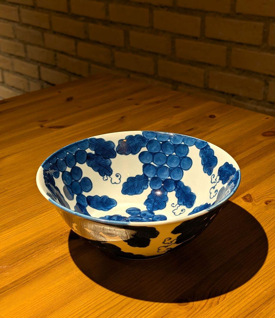 大明成化年製　葡萄　深皿　大鉢　明時代