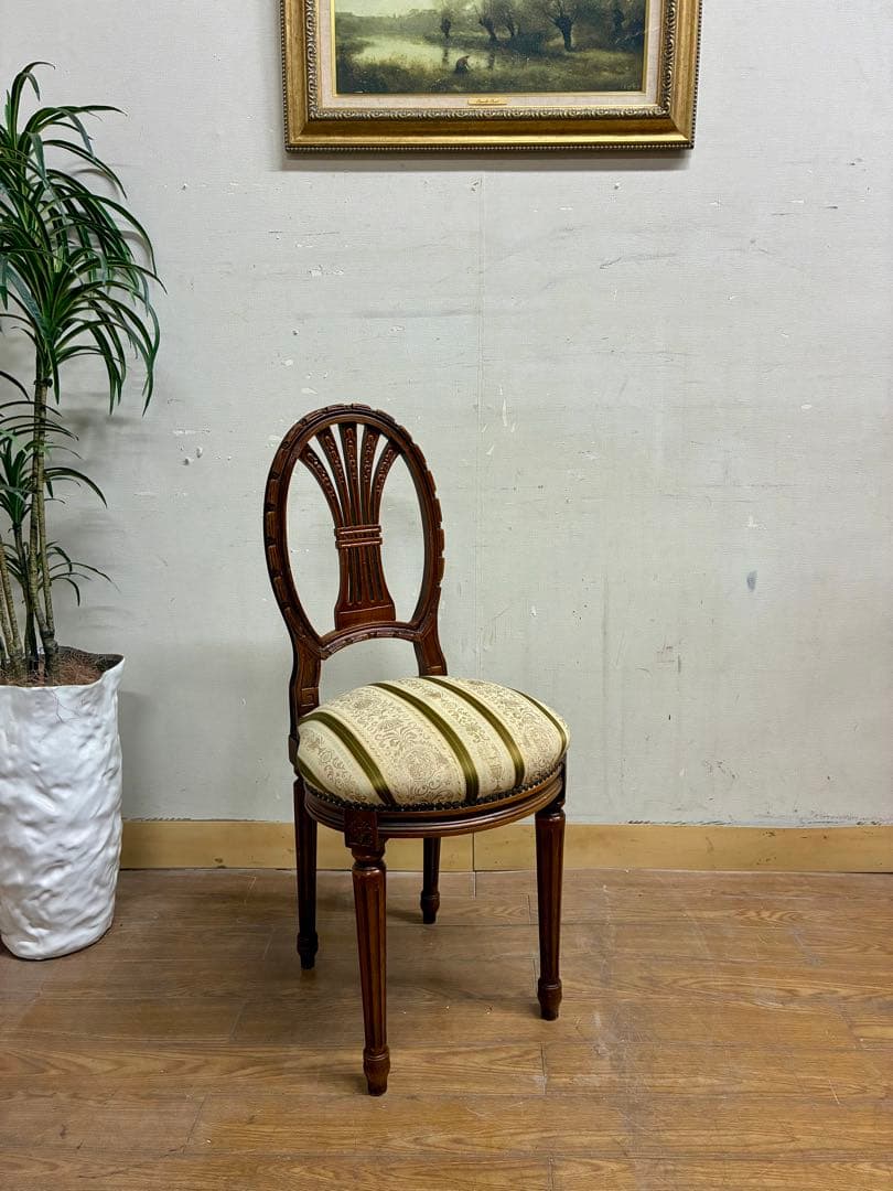 管443☆イギリス製☆アンティーク☆ベップルホワイト様式☆ダイニングチェアー