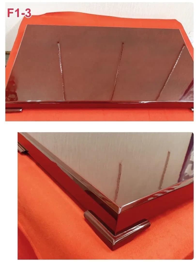 F1-3 美品！高級　溜塗り加工　雛飾り台と屏風のみ　巾80㎝位　親王飾り台