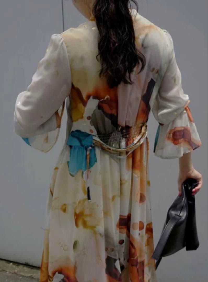 ワンピース AMERI VINTAGE AMELIA INK ART DRESS