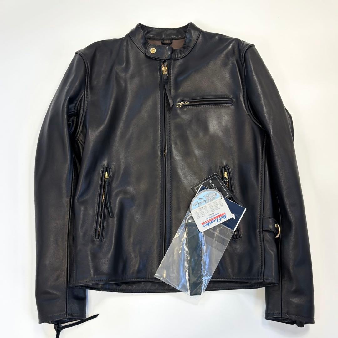 【未使用タグ付き】KADOYA カドヤ LL シングルライダース 牛革 黒