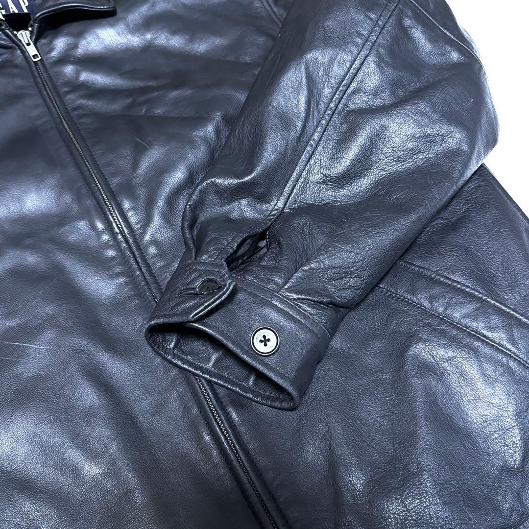 M*様 90s OLD GAP 牛革 レザージャケット L 紺タグ キルティング