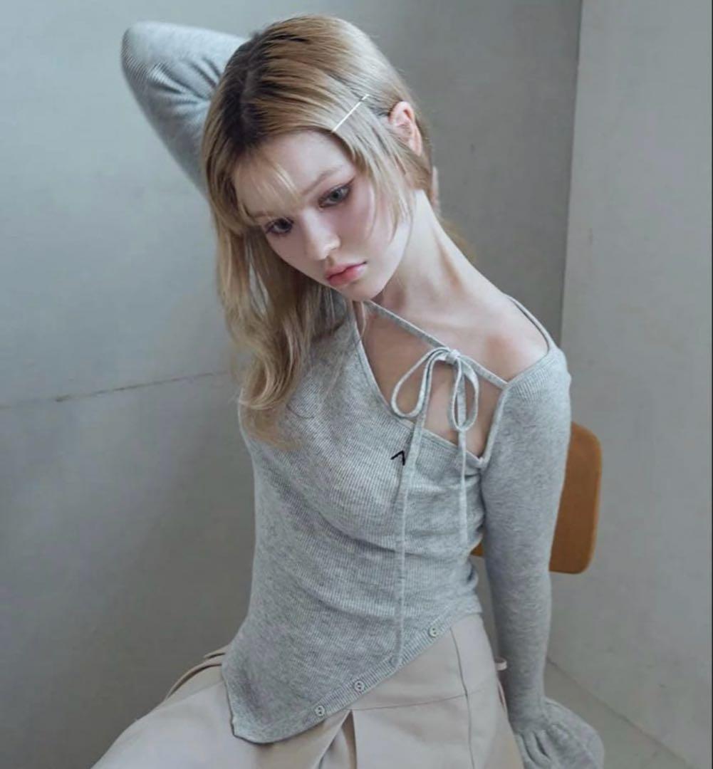 andmary Flora Knit tops グレー