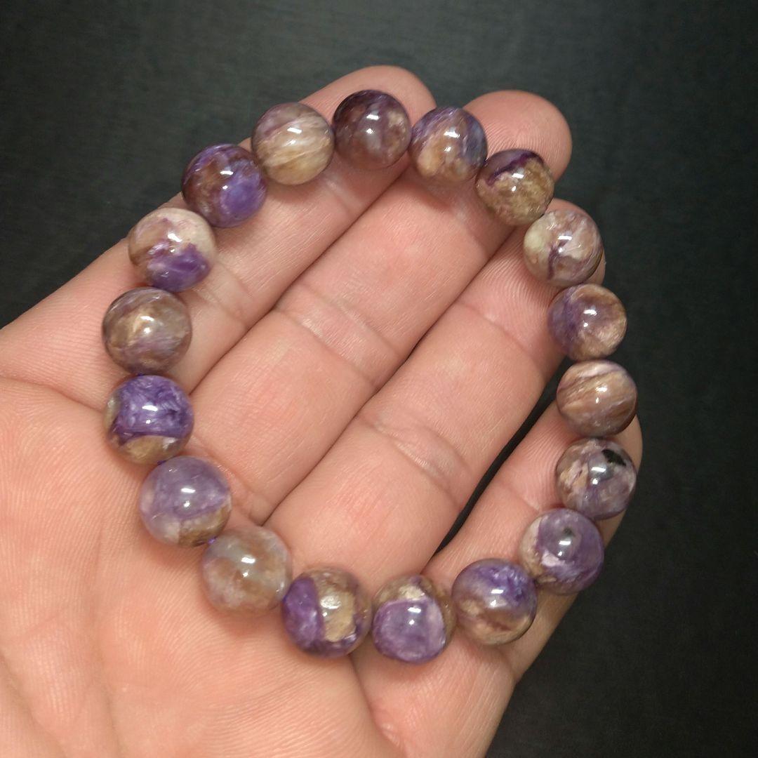 【良質,希少】天然チャロアイト ブレスレット　珍品　ティナクサイト入り