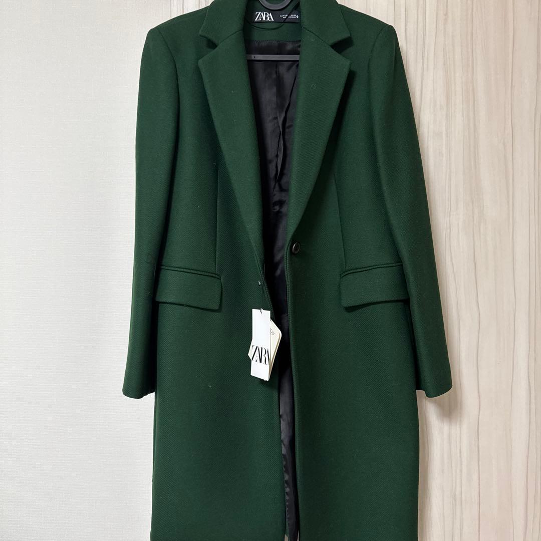 ZARA コート　グリーンMサイズ　MANTECO