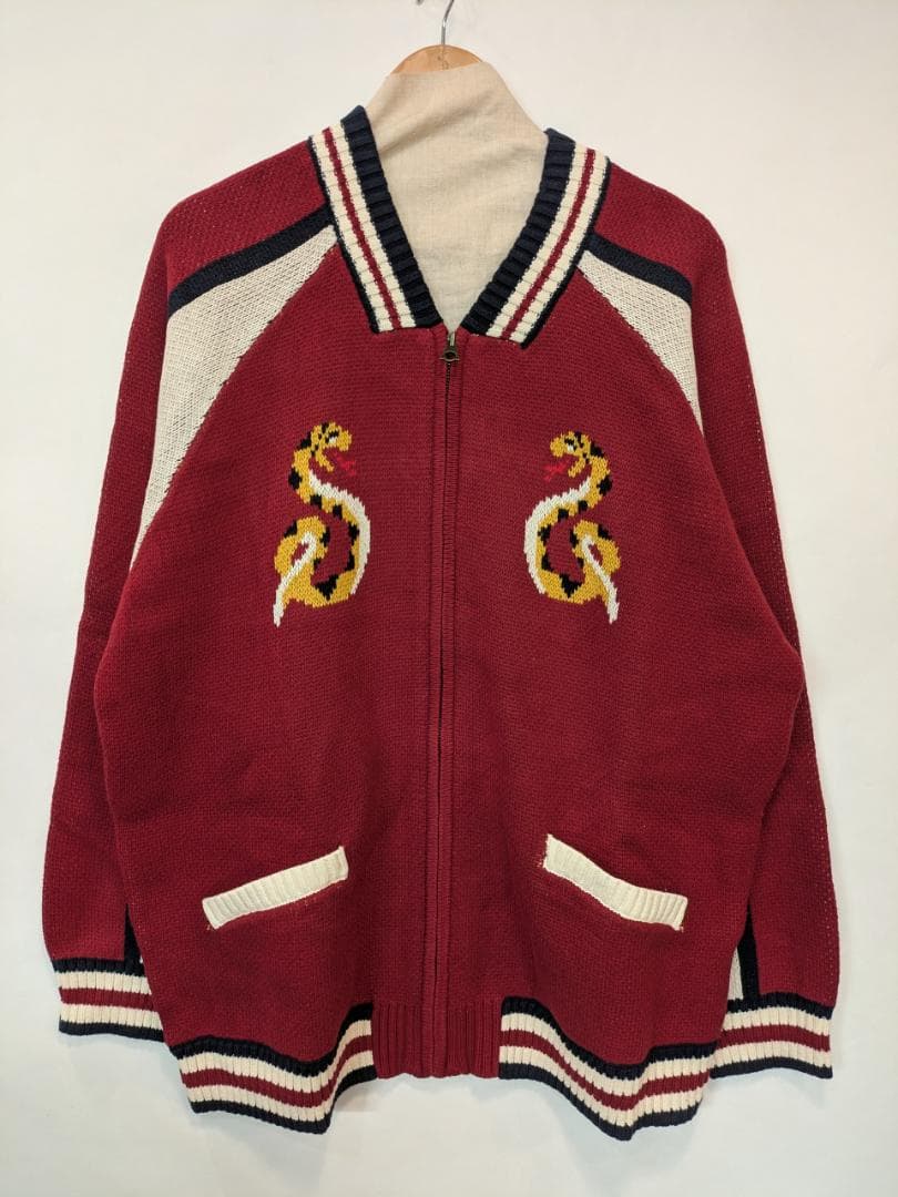 スカジャン風 ニットカーディガン●サイズXXL●（商品番号51204）