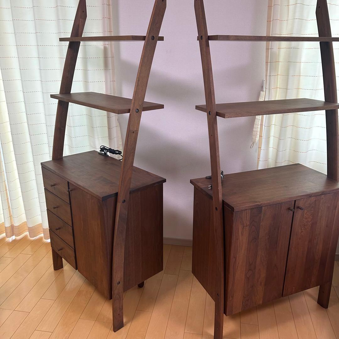 天然木 マルヨシ民芸家具 DEEP 片開きシェルフキャビネット 壁面収納①