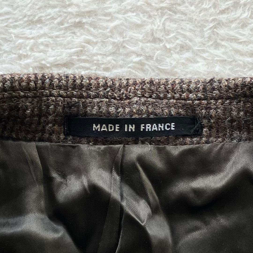 極上の逸品 ヴィンテージ フランス製 ウール ツイード チェスターコート 56