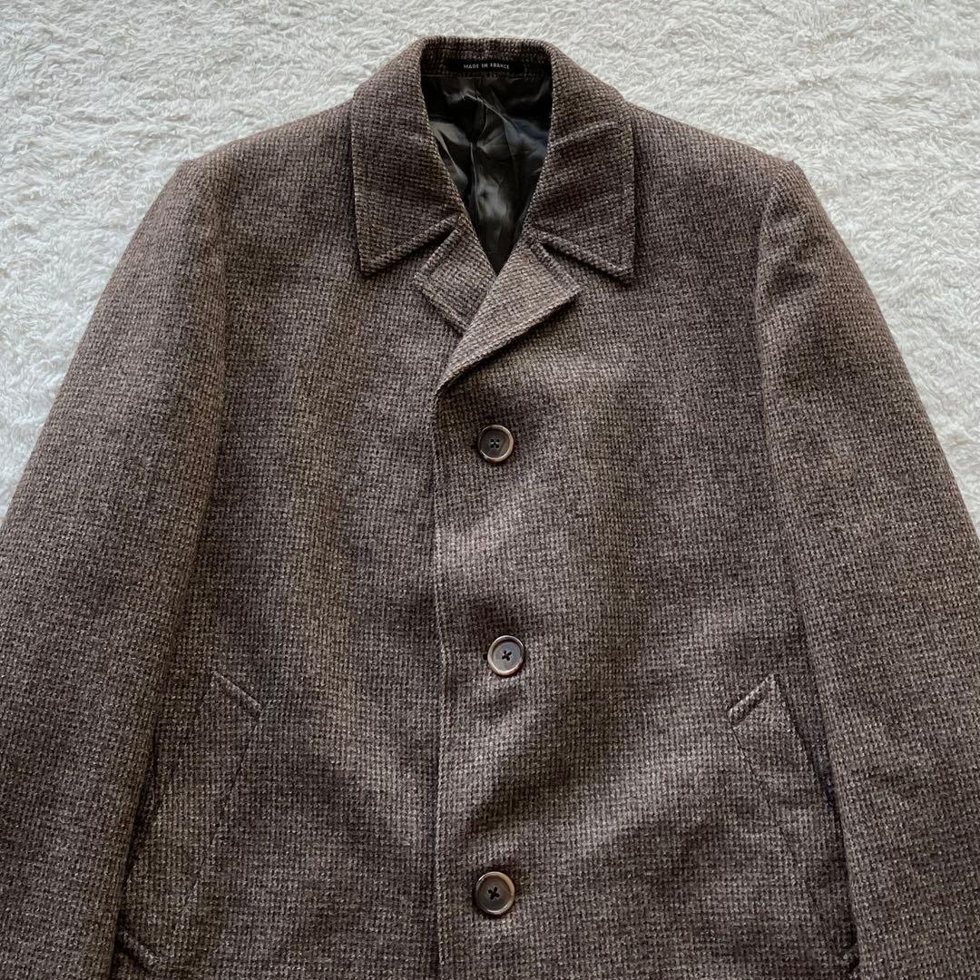 極上の逸品 ヴィンテージ フランス製 ウール ツイード チェスターコート 56