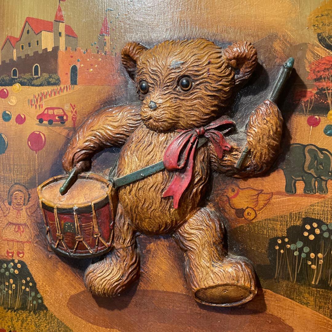 テディベアの木製アート