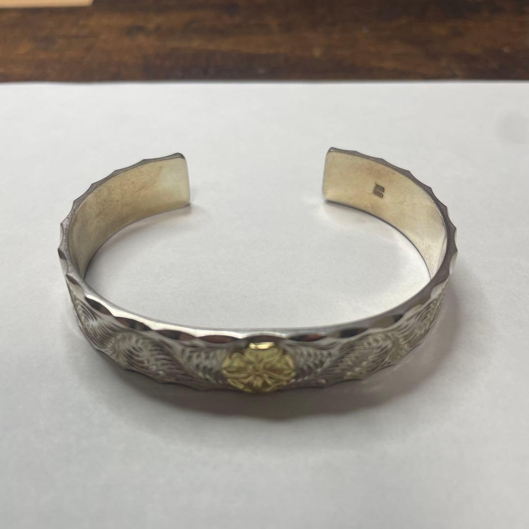 スタジオ　マチルダ　K18ローズ&唐草彫りバングル　１２幅