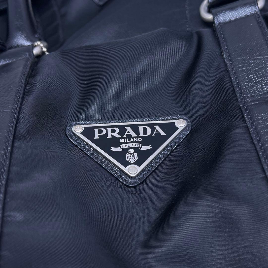 【美品】PRADA×プラダ パドロックボストンバッグ