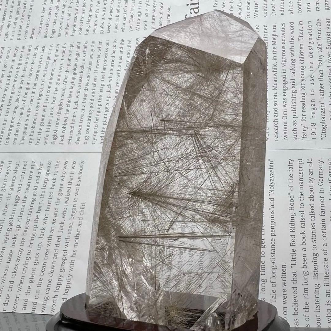 超美宝☆激煌 六角柱☆極上別格品☆プラチナ シルバー ルチルインクォーツ 天然石