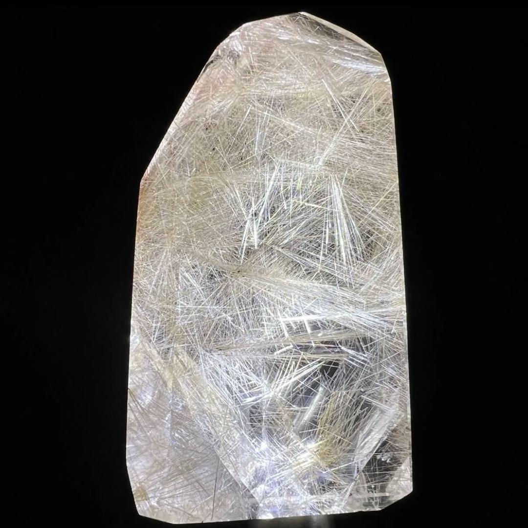 超美宝☆激煌 六角柱☆極上別格品☆プラチナ シルバー ルチルインクォーツ 天然石