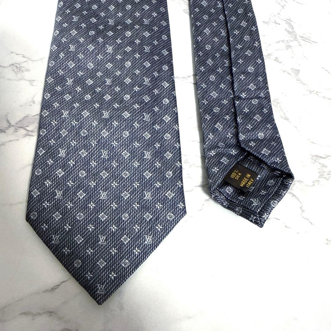 美品 ルイヴィトン ネクタイ モノグラム 光沢