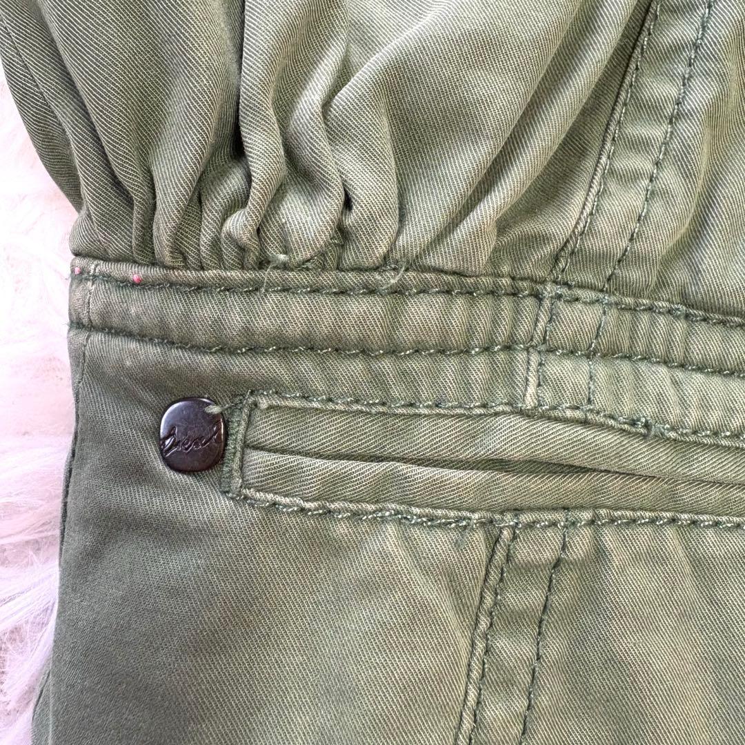 良品✨Y2K ディーゼル ショート丈 フードパーカー カーキ ジャケット