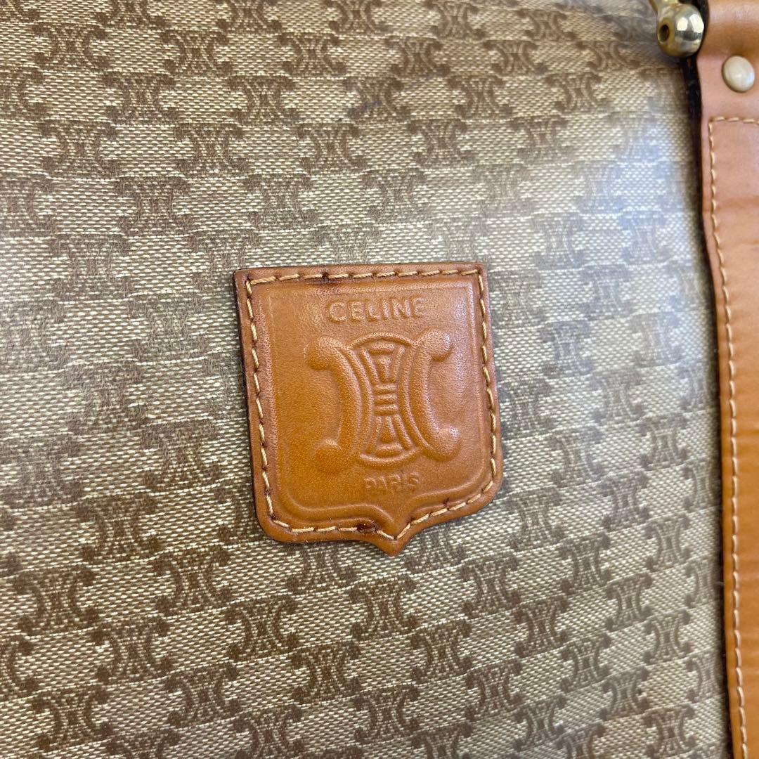 セリーヌ　ボストンバッグ　マカダム柄　ヴィンテージ　レザー　CELINE