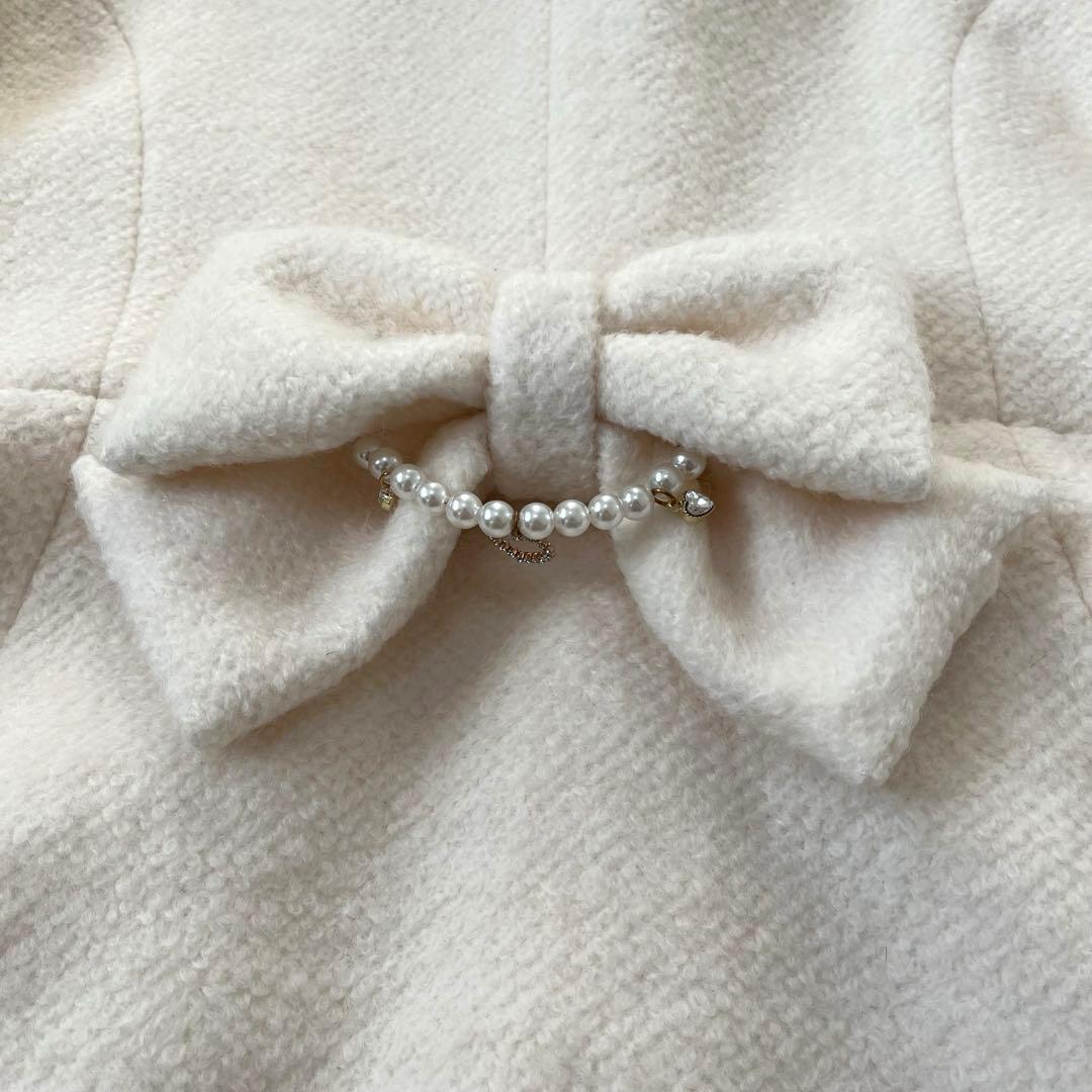 【美品】リズリサ　ダブルハートベルトメッセージコート Aライン 白 3way