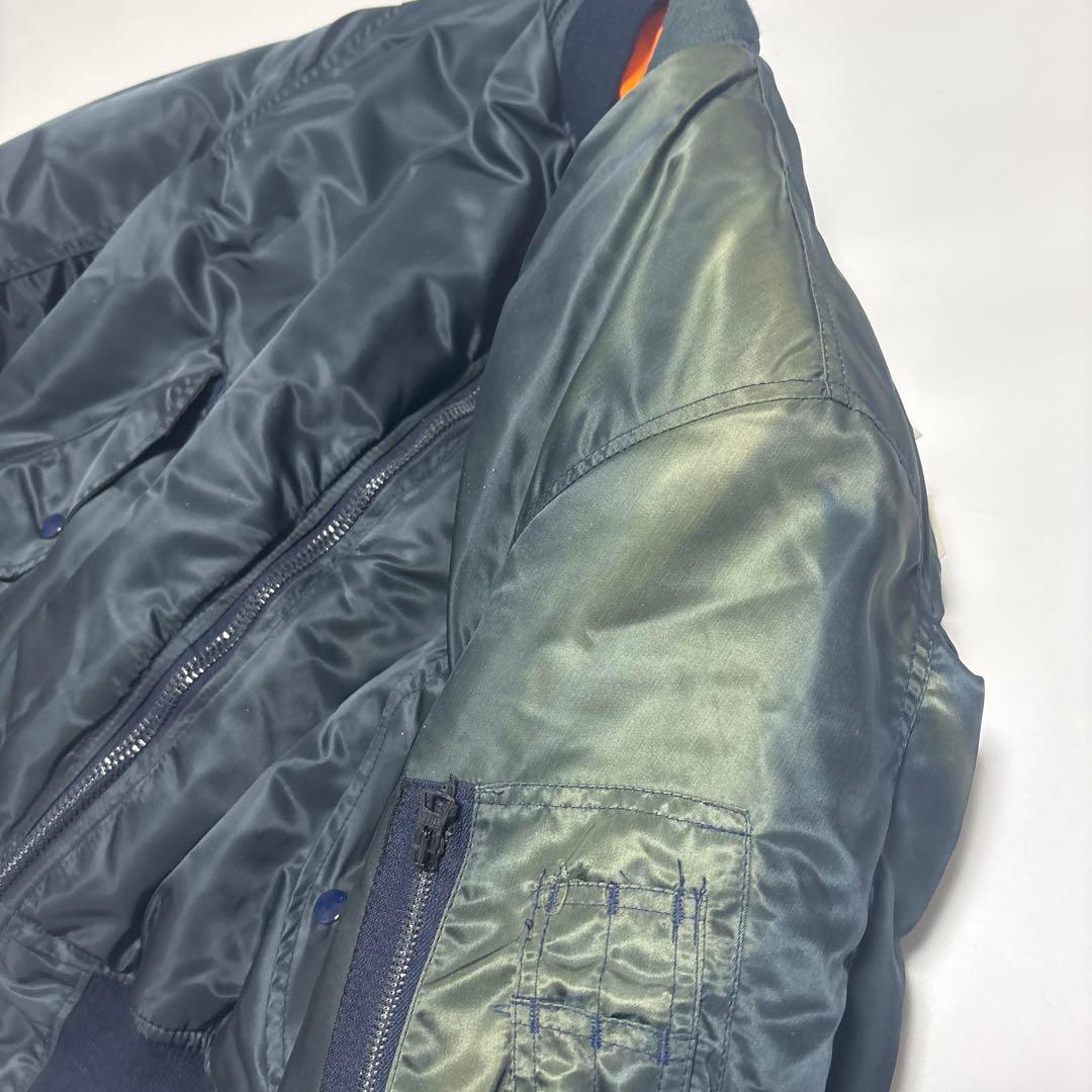 USA アヴィレックス MA-1 コマーシャルロゴ フライトジャケット L深緑系